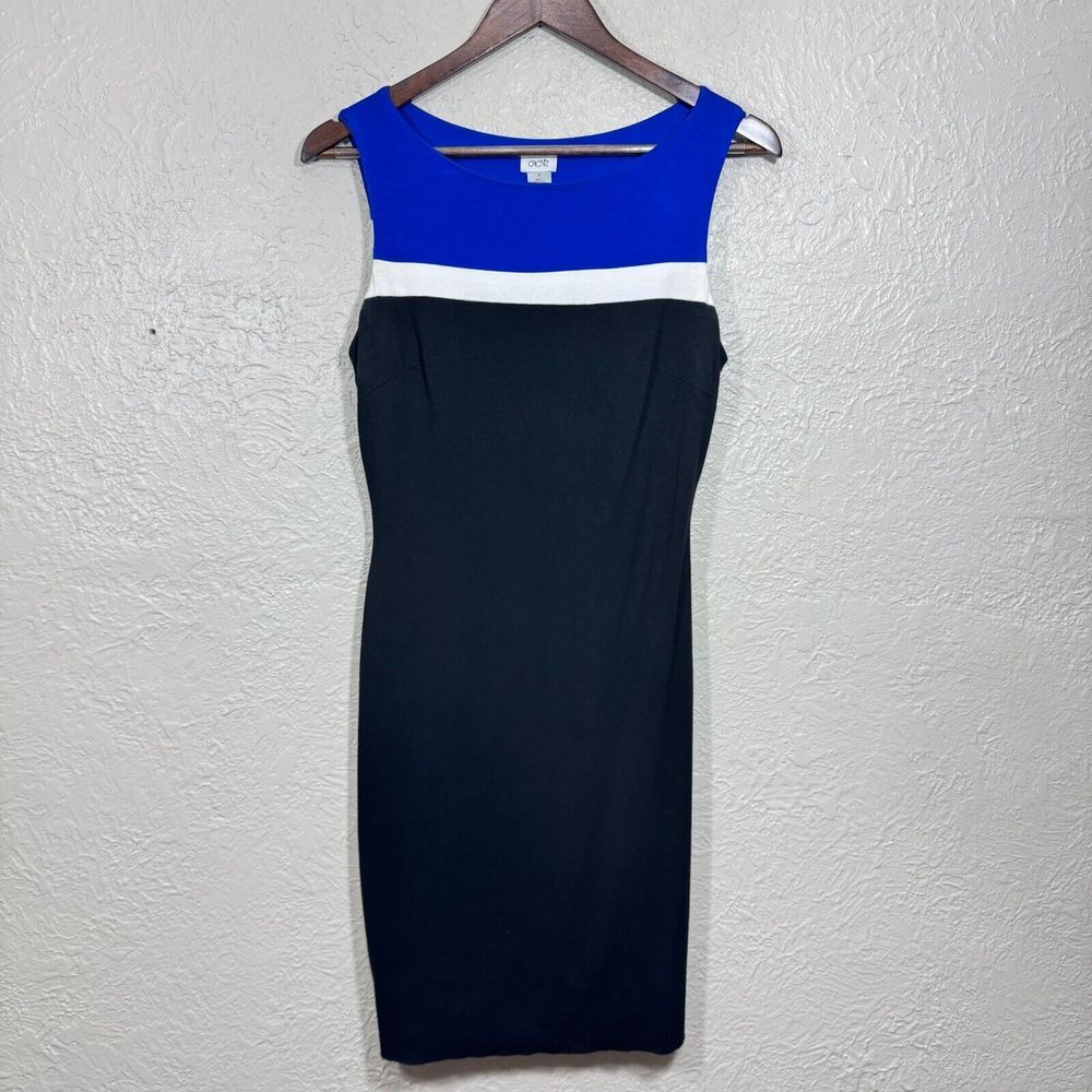 Cache Dress 8 Sheath Vintage Y2K Colorblock Pencil Stretch Mini Tennis Prep‎ 90s